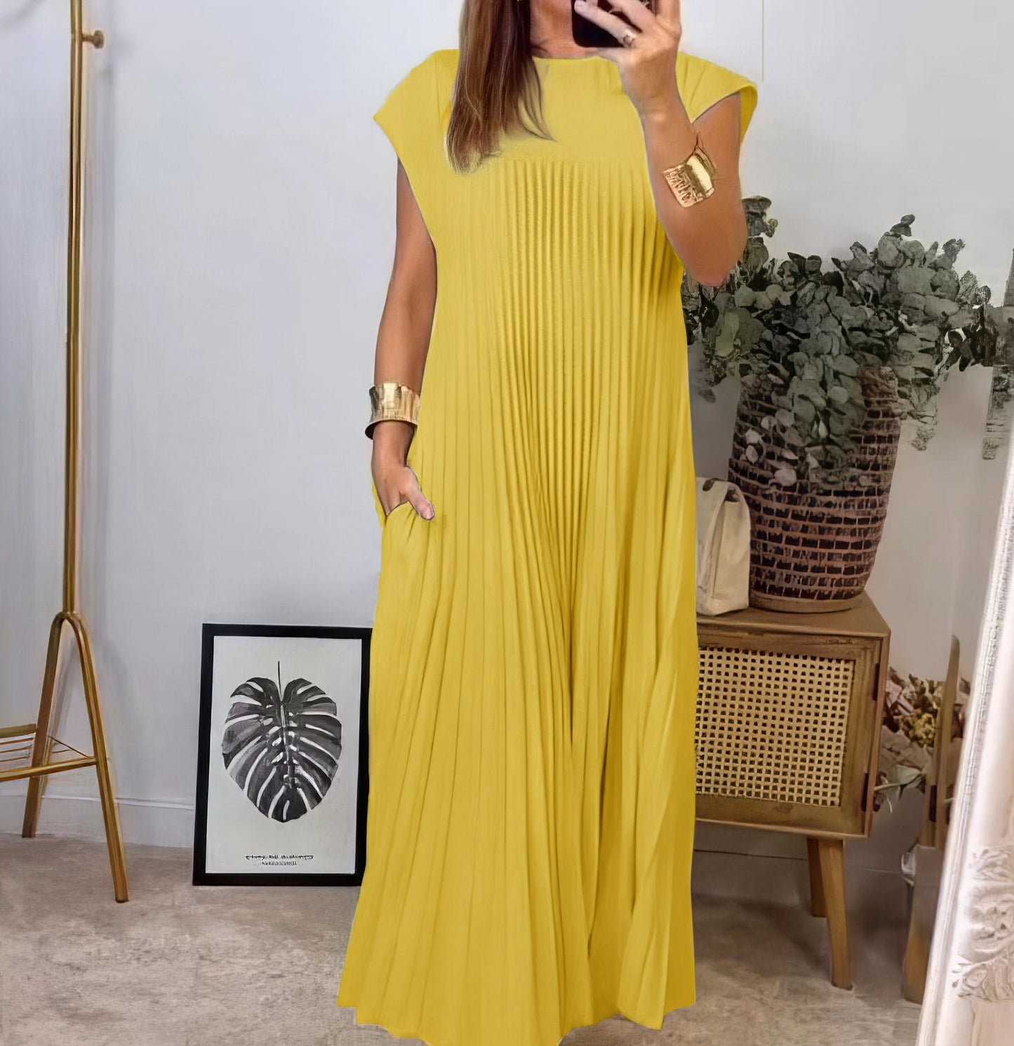VESTIDO PLISADO SIN MANGAS