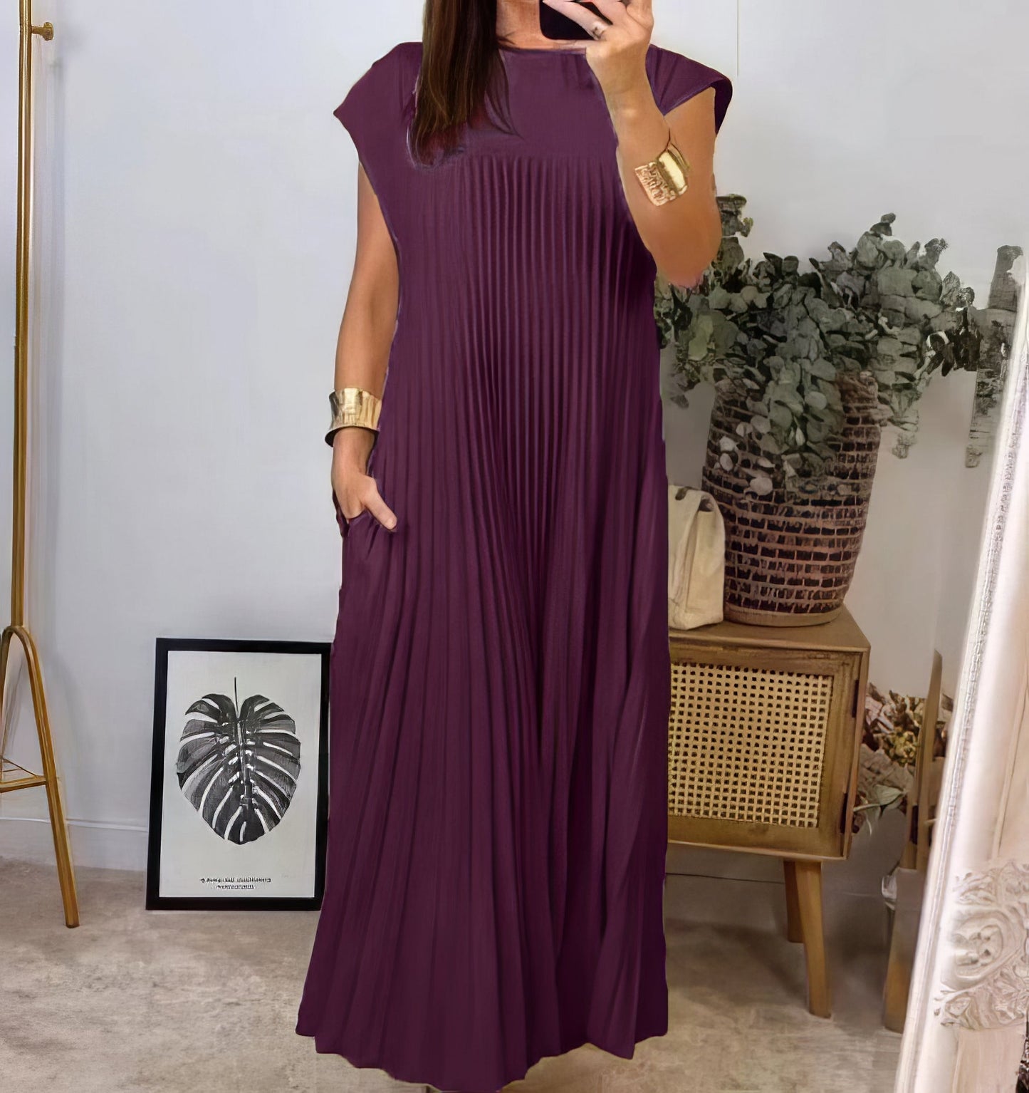VESTIDO PLISADO SIN MANGAS